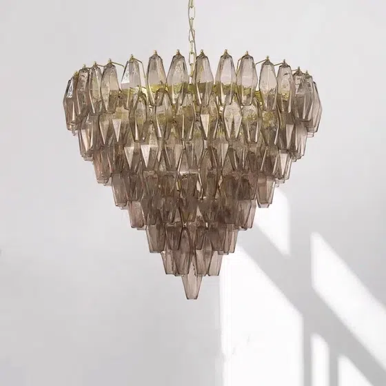 E14 Colourful Glass Pendant Light in Iron Plating and Glass, scale view