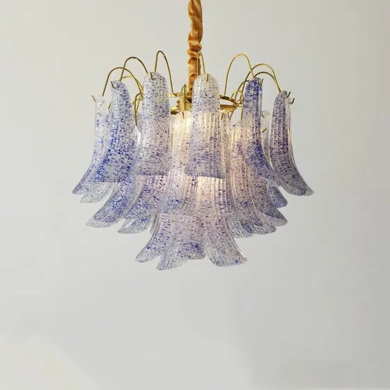 E14/E12 Iron Colorful Glass Pendant Lamp in Iron and Glass, detail view