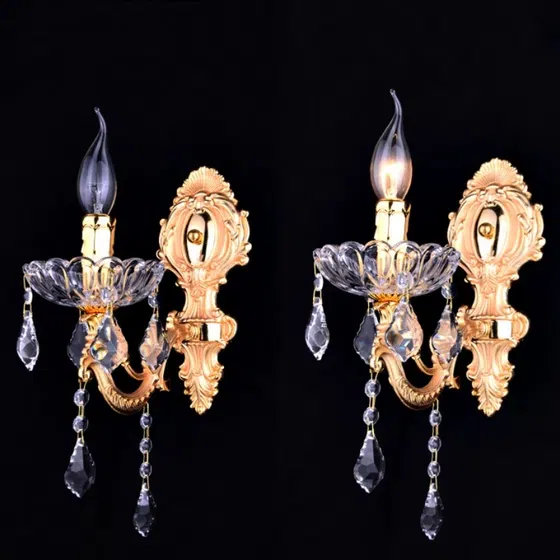 E14 Glass Zinc Alloy Crystal Wall Light in Glass and Zinc Alloy and Crystal, scale view