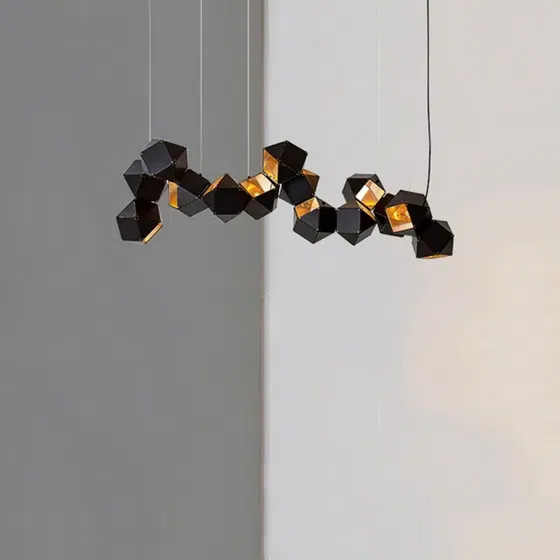 E14 Iron Stainless Steel LED Pendant Light in Stainless Steel and Iron Plating, installed view