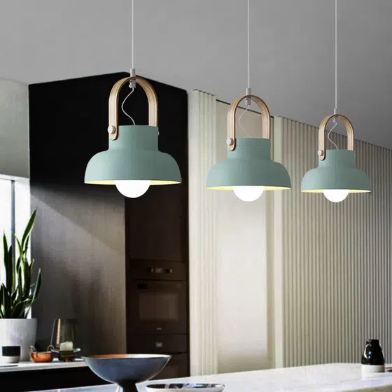 E27 Round Aluminum Colorful Pendant Light in Aluminum, detail view