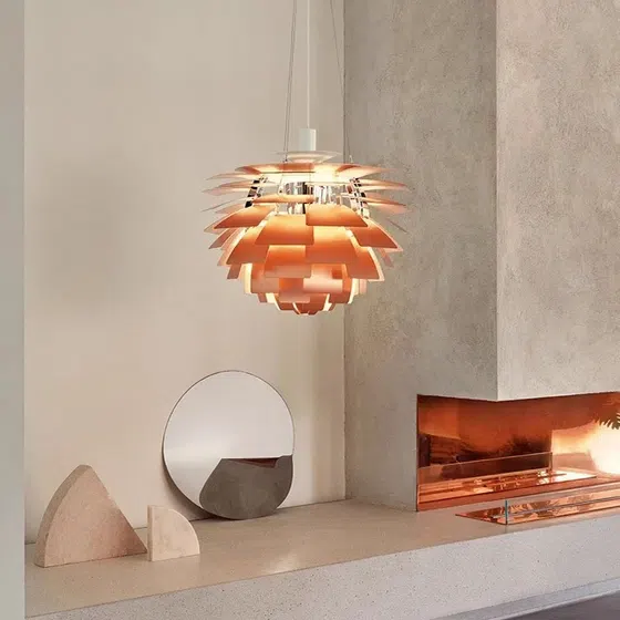 E27 Colorful Pine LED Pendant Light in Aluminum, detail view