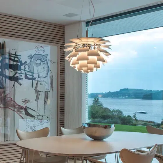 E27 Colorful Pine LED Pendant Light in Aluminum, scale view