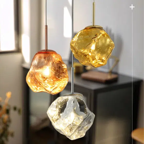 E27/E26 Aluminum Glass Pendant Lamp in Aluminum and Glass, product photograph