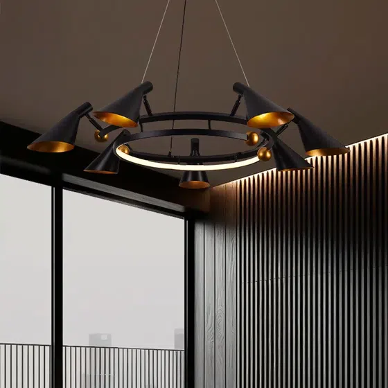 E27/E26 Aluminum Iron Pendant Lamp in Aluminum and Iron, detail view