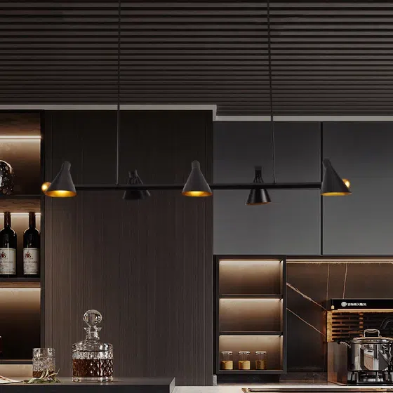 E27/E26 Aluminum Iron Pendant Lamp in Aluminum and Iron, scale view