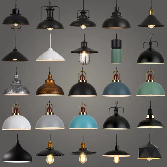 E27/E26 Colorful Metal LED Pendant Lamp in Metal, product photograph