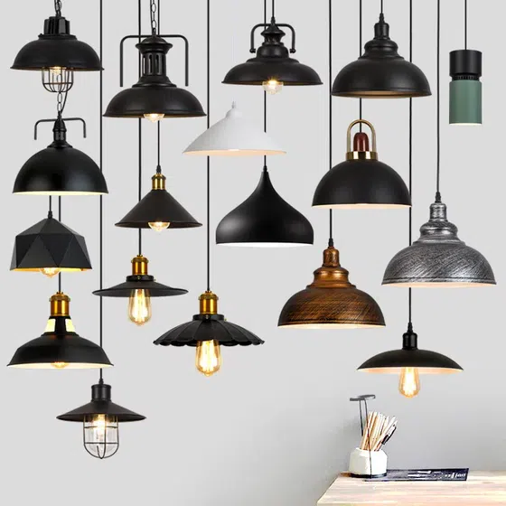 E27/E26 Colorful Metal LED Pendant Lamp in Metal, detail view
