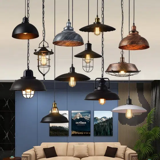 E27/E26 Colorful Metal LED Pendant Lamp in Metal, installed view