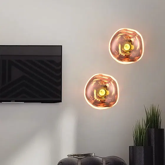 E27/E26 Metal Lava LED Wall Lamp in Metal and PVC, detail view