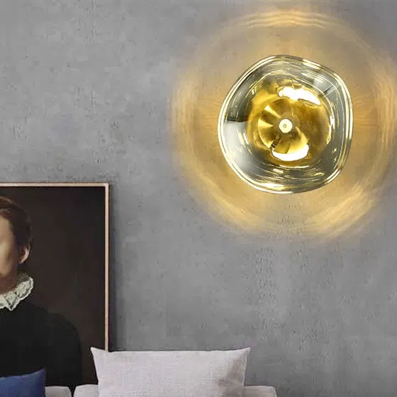 E27/E26 Metal Lava LED Wall Lamp in Metal and PVC, installed view