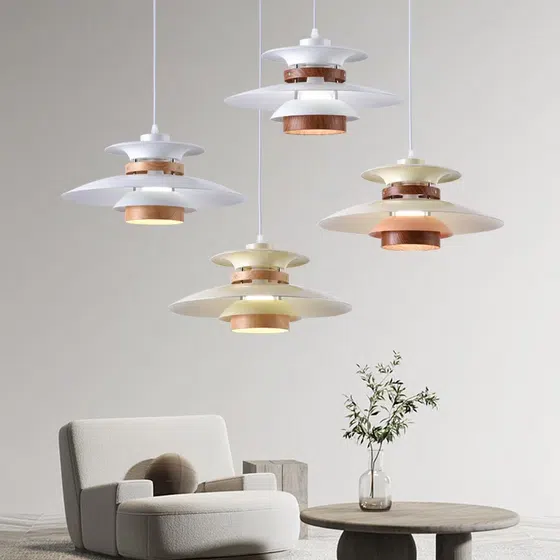 E27/E26 Adjustable Aluminum Pendant Lamp in Aluminum, product photograph