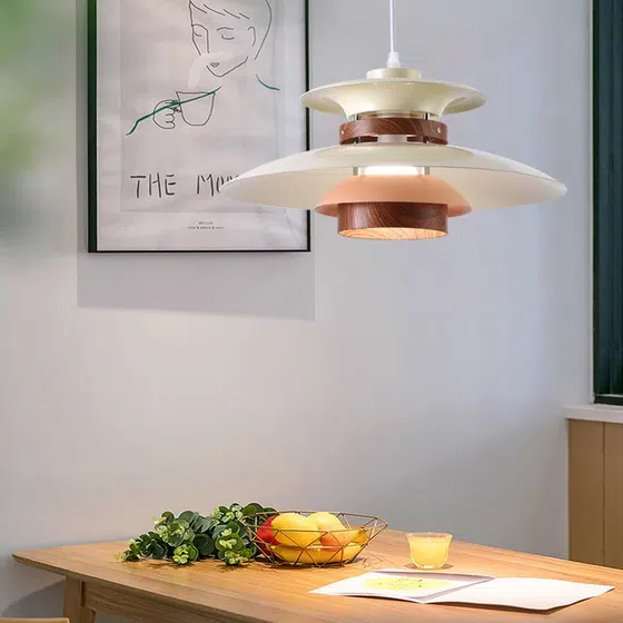 E27/E26 Adjustable Aluminum Pendant Lamp in Aluminum, installed view