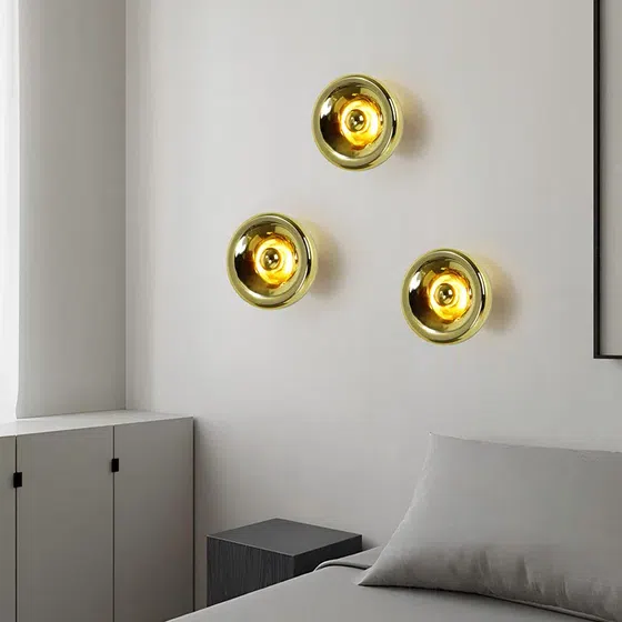E27/E14 Aluminum Glass Lava Wall Light in Aluminum and Glass, product photograph