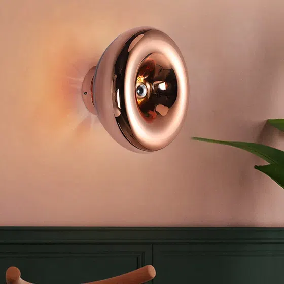 E27/E14 Aluminum Glass Lava Wall Light in Aluminum and Glass, detail view