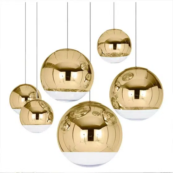 E27/E26 Bubble Ball Glass Pendant Lamp in Iron and Glass, product photograph