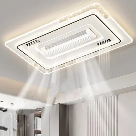 Energy Saving LED Ceiling Fan Lamp in Metal and PC and Acrylic, product photograph