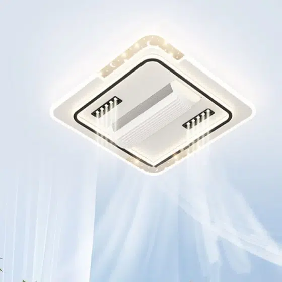 Energy Saving LED Ceiling Fan Lamp in Metal and PC and Acrylic, detail view