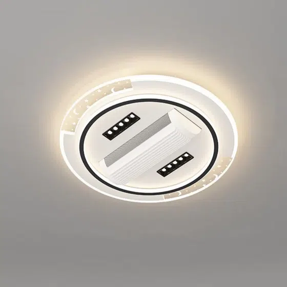 Energy Saving LED Ceiling Fan Lamp in Metal and PC and Acrylic, installed view