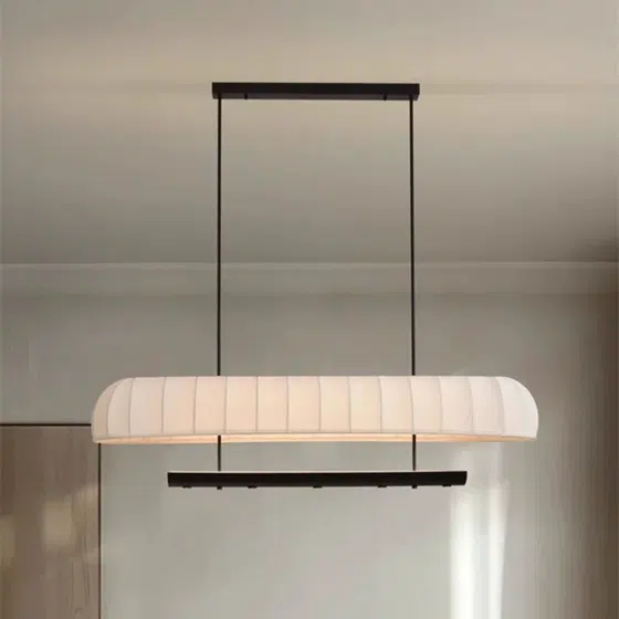 D80/120/200CM Fabric Silk Large Pendant Light in Hardware and Fabric/Silk, scale view