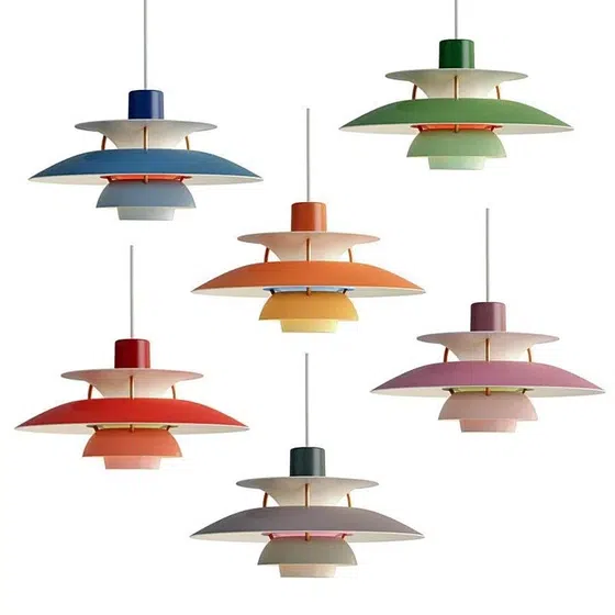 Aluminum Flying Saucer Pendant Lamp in Aluminum Cover, product photograph