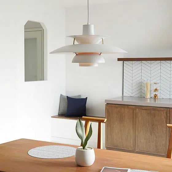 Aluminum Flying Saucer Pendant Lamp in Aluminum Cover, detail view