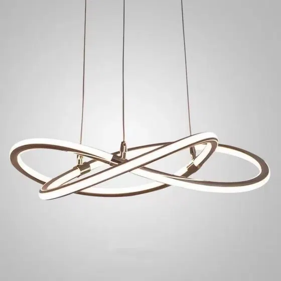 D100CM Four Leaf Clover Golden Pendant Lamp in Aluminum, product photograph