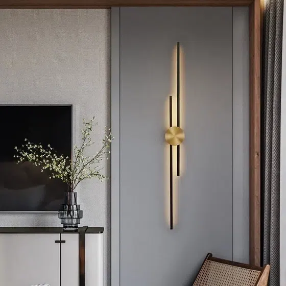 Full Copper Linear Wall Lamp in Copper, installed view