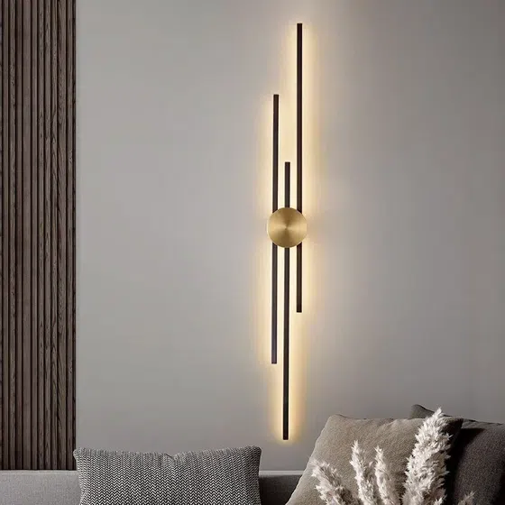 Full Copper Long Linear Wall Light in Copper, installed view
