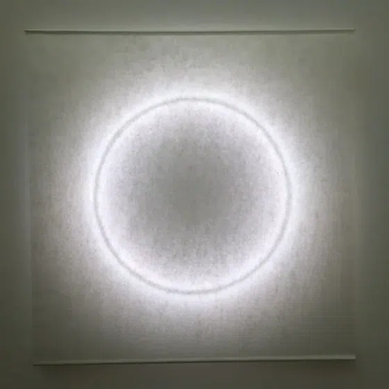 Full Moon Atmosphere Wall Lamp in Hardware and Rice Paper, product photograph