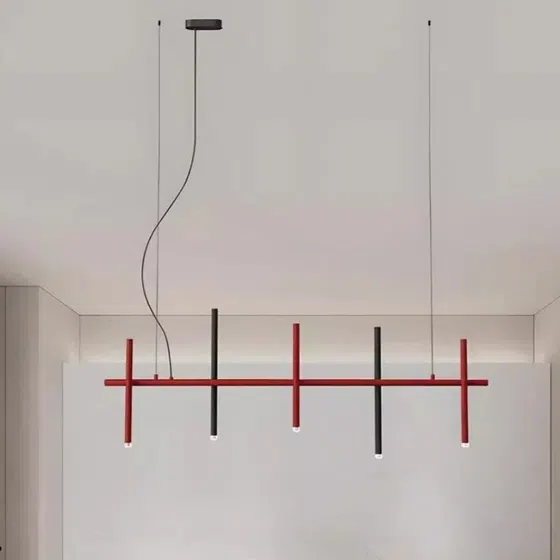 G4 Acrylic Iron Linear Pendant Lamp in Acrylic and Iron Plating, product photograph