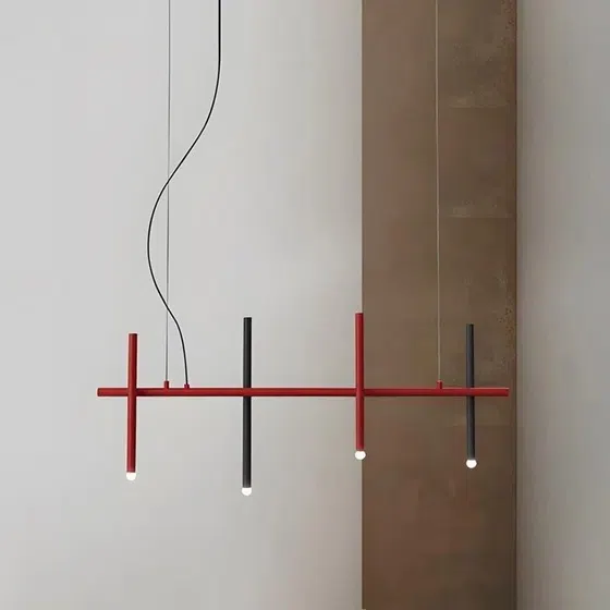 G4 Acrylic Iron Linear Pendant Lamp in Acrylic and Iron Plating, installed view