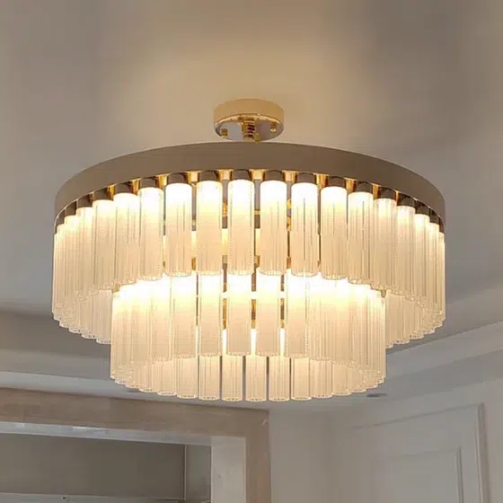 G4 Glass Chrysanthemum Tube Pendant Light in Iron Plating and Glass Chrysanthemum Tube, product photograph