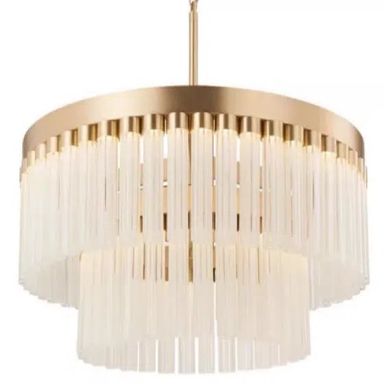 G4 Glass Chrysanthemum Tube Pendant Light in Iron Plating and Glass Chrysanthemum Tube, scale view