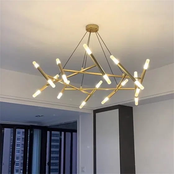 G4 Gold Iron Acrylic Pendant Light in Iron and Acrylic, installed view