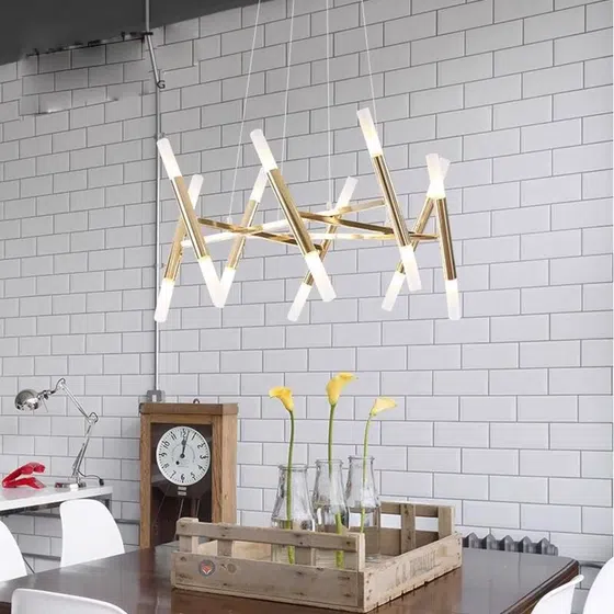 G4 Gold Iron Acrylic Pendant Light in Iron and Acrylic, scale view