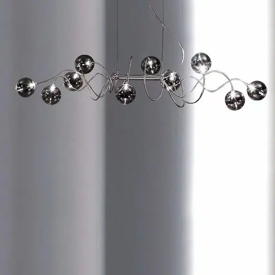 G4 Stainless Steel Glass Ball Pendant Lamp in Stainless Steel and Glass, detail view