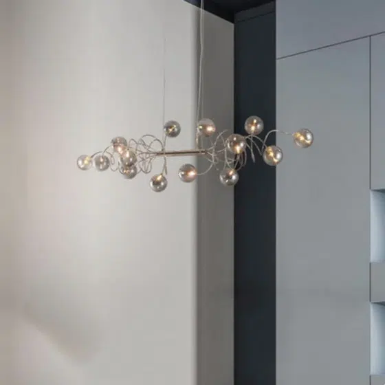 G4 Stainless Steel Glass Ball Pendant Lamp in Stainless Steel and Glass, scale view