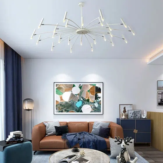 G9 Iron Large Black White Pendant Light in Iron, installed view