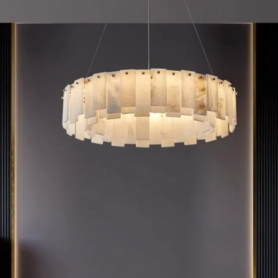 10-28 Heads G9 Marble Copper Pendant Lamp in Copper and Marble, detail view