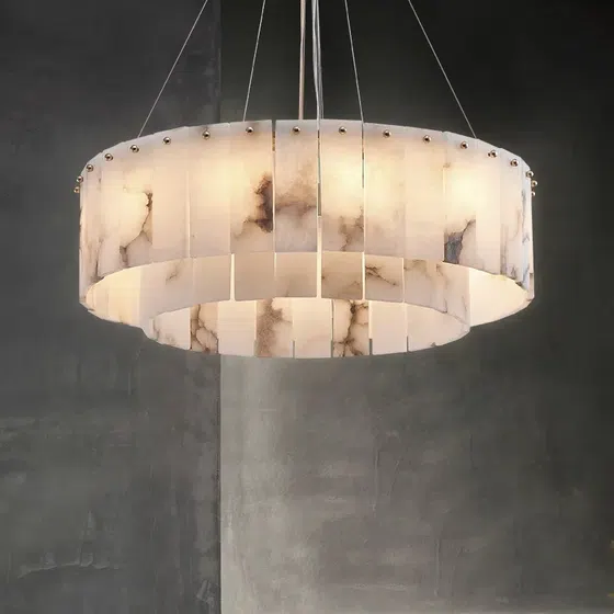G9 Modern All Copper Marble Pendant Lamp in Copper and Marble, detail view