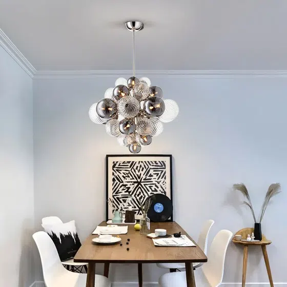 G9 Silver Glass Iron Pendant Light in Iron and Glass, scale view
