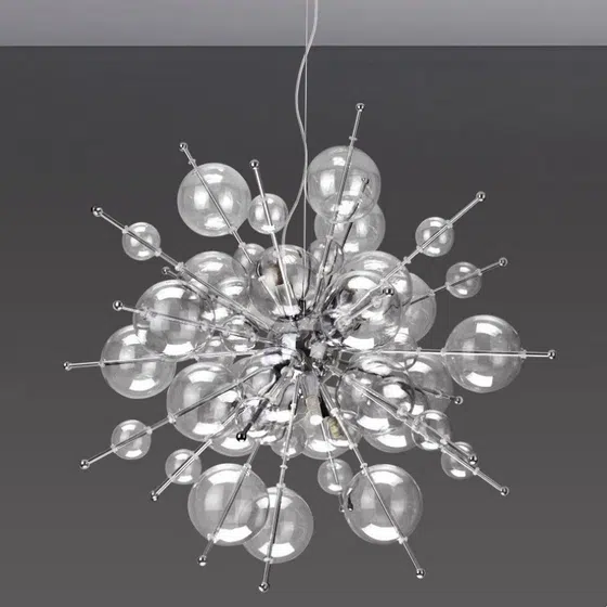 G9 Sliver Gold Glass Ball Pendant Light in Iron and Glass, scale view