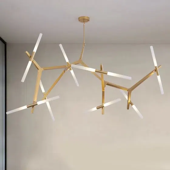 G9 Tree Branch Metal Pendant Lamp in Aluminum and Iron and Glass, detail view