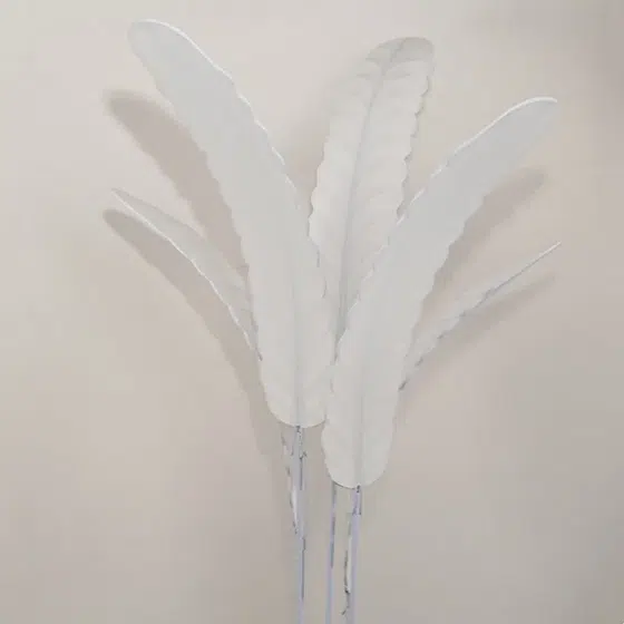 Giant Banana Tree White Floor Lamp in Iron and Fabric, scale view