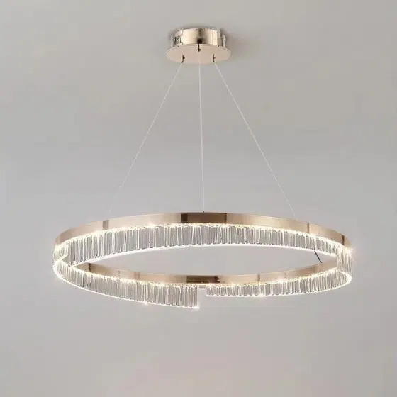 Gold Aluminum LED Circle Pendant Light in Aluminum Plating and Acrylic, scale view