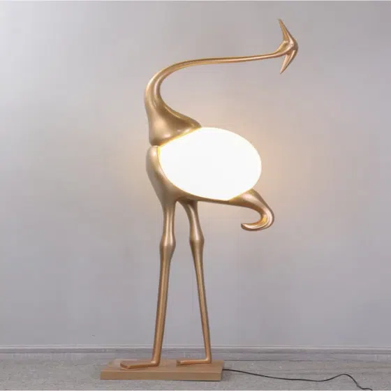Golden Art Sculpture LED Floor Light in Fiberglass, product photograph