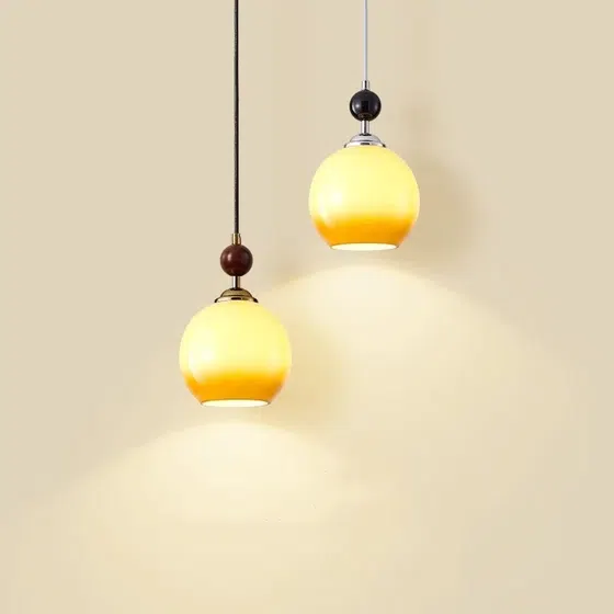 Golden LED Bedside Iron Glass Wall Lamp in Iron and Wood and Glass, scale view