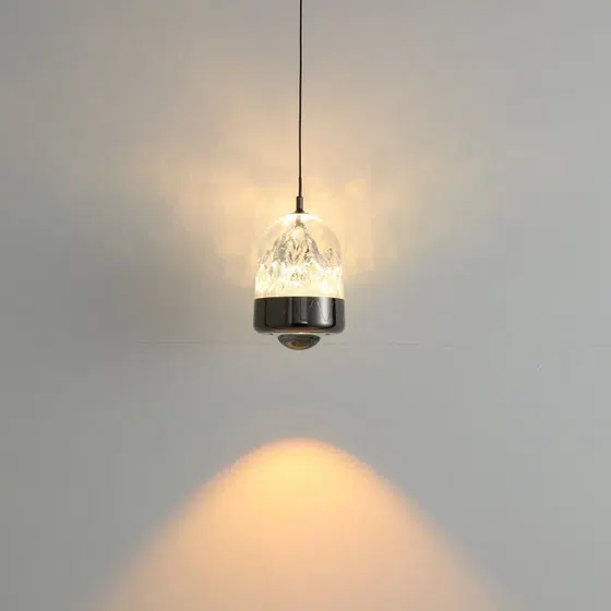 D11CM Golden Black Acrylic Pendant Lamp in Aluminum and Acrylic, product photograph