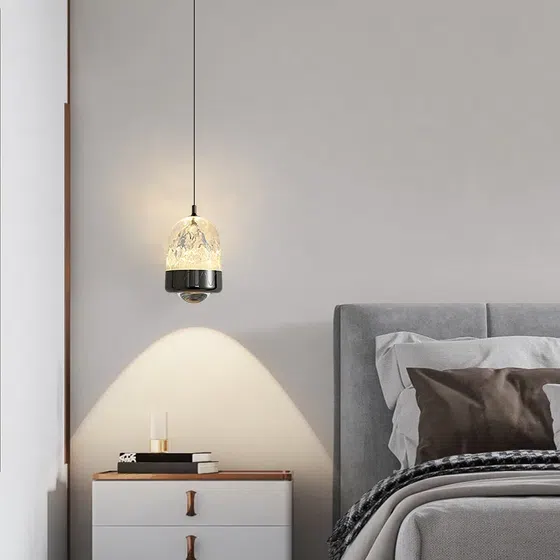 D11CM Golden Black Acrylic Pendant Lamp in Aluminum and Acrylic, scale view